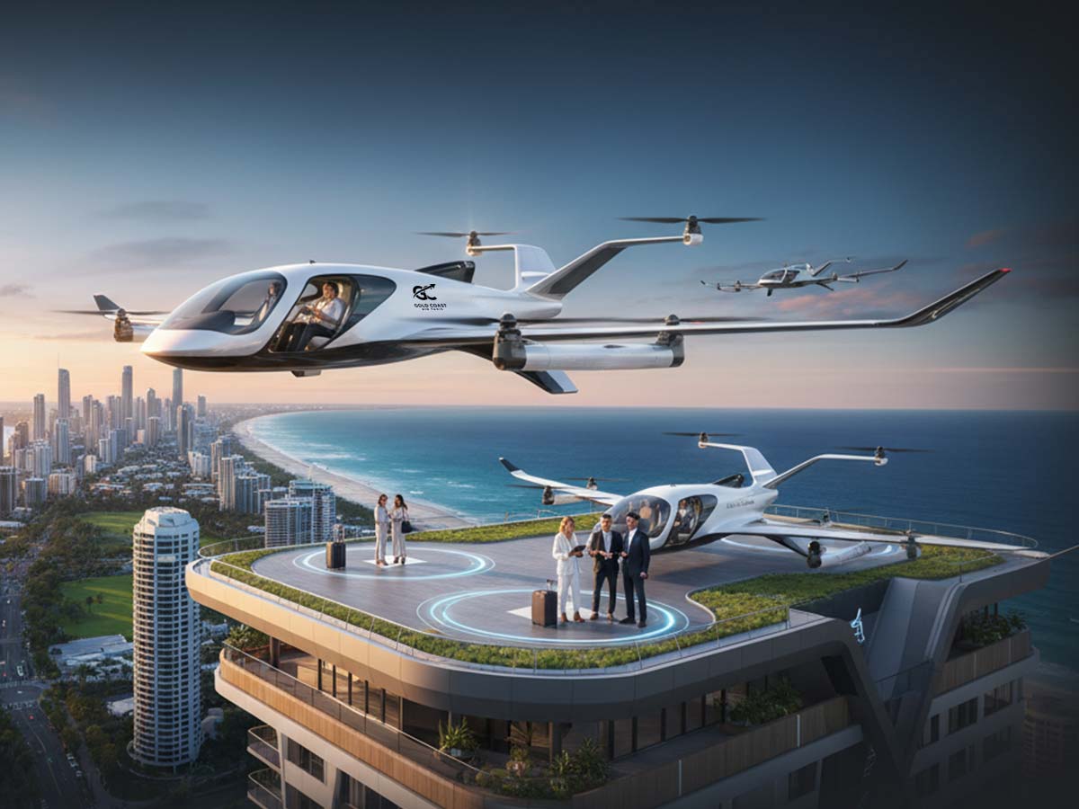 Artist impression of a future Sydney vertiport hub